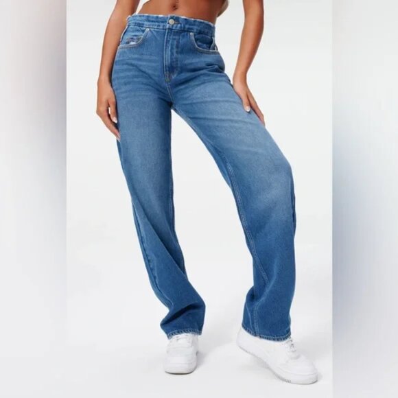 Good American Good 90s Relaxed Jeans Blue541 Medium Wash Womens 14/32 - Picture 2 of 8